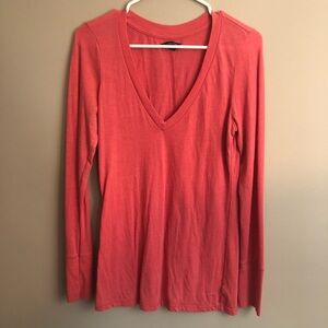 American Eagle V Neck Long Sleeved Shirt